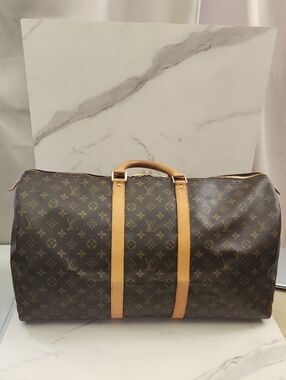 Authentic Vintage Louis Vuitton Monogram Keepall 55 Travel Bag With Digital COA